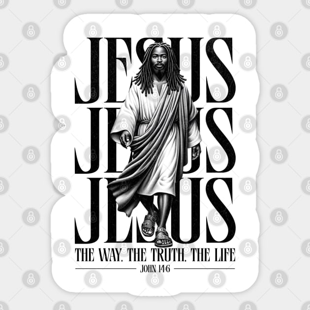 Black Jesus - The Way The Truth The Life Sticker by UrbanLifeApparel